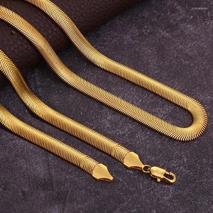 Kedjor 6mm 24,8 tum Guldfärg Hip Hop Chain Halsband för män Kvinnor Herringbone Jewelry Gift