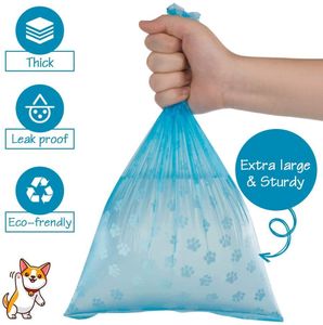 Trash Bags Pet plastic bag Printed footprints pet garbage dog pick up poop trash cat supplies 230613