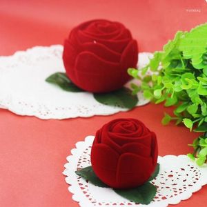 Present Wrap 200 X Dia 5cm Romantic Mini Red Rose Shaped Velvet Favor Wedding Candy Box Festival Chocolate Gift Boxes Decoration