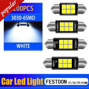 New 200pcs Auto Festoon 31mm 36mm 39mm 41/42mm C5W Led Bulbs CANBUS C10W Dome Reading Lamp Beleuchtung Interior License Plate Lights