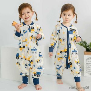 Sleeping Bags Baby Sleep Bag Split Legs Wearable Blanket with Long Sleeve Newborn Cotton for Infant Toddler Pajamas R230614
