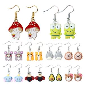 Charm Ins Creative Funny Green Frog Resin Drop Earrings For Women Cute Cartoon Dangle Earring Children Personality Jewelry Gift Deliv Smth0