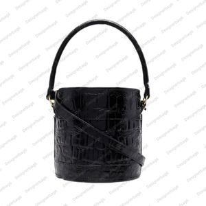 10A Ladies Fashion Designe Luxury Croc-Embossed Patent-Leather Bucket Bag axelväskor Crossbody Tote Handbag Högkvalitativ topp