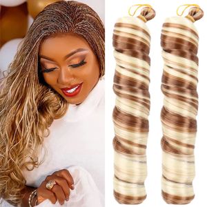 Hair Bulks Sallyhair Synthetic 22Inch French Curly Braiding Hair Spiral Curls Crochet Hair Bouncy Silky Braids Hair Bulk Hair Extensions 230613