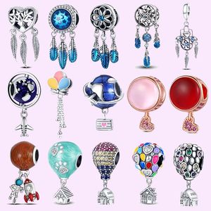 925 srebrne uroki do robienia biżuterii do Pandora Beads Bransoletka Balon Balon Rainbow Dream Catcher Set