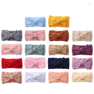 Hair Accessories 1Pc Born Baby Headband For Girls Elastic Knit Children Turban Bows Soft Nylon Kids Infants And Toddlers