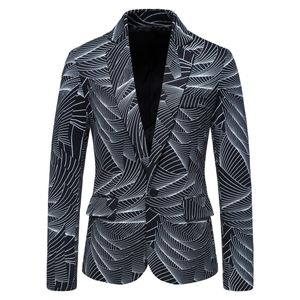 Męskie garnitury Blazers 9 kolorów moda drukowana Blazer Business Casual Classic One Button European Size Mens Jacket 230613