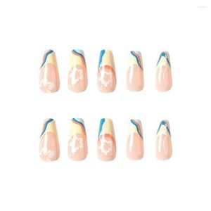 Unhas postiças 24 peças, leve, falsa, fácil remoção, faça você mesmo, arte para unhas, suprimentos de beleza