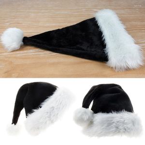 BERETS Santa Hat For Adults Kids Christmas w/Pompom Plush Comfort Halloween Costume Xmas Party Decor (BLA