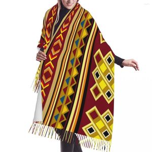 Sciarpe Sciarpa di tamburi africani Pashmina invernale lunga e grande con nappa morbida