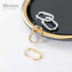 Hoop Huggie Modian Simple Letter o Form örhänge Geometric Oval 925 Sterling Silver Hoop Earring For Women Fashion Fine Jewelry Accessories 230614