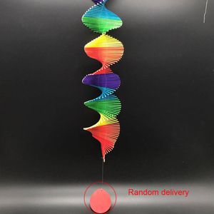 Garden Decorations Colorful Wood Wind Chimes Rainbow Wind Spinner Mobile Chime Lawn Wind Spiral Party Home Decor Garden Ornament Decor DIY Pendant 230614