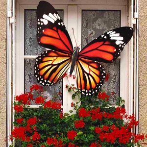 Grande farfalla 3D Decorazioni per la camera dei bambini Farfalle Adesivo da parete Finestra di casa Decorazione della festa nuziale per ornamenti da giardino all'aperto