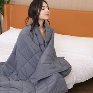 Coperta in cotone Coperta ponderata Perle di vetro Ridurre lo stress Ansia Trapunta Promuove il sonno profondo Raffreddamento Coperta a 5 strati Corpo Confortevole R230615