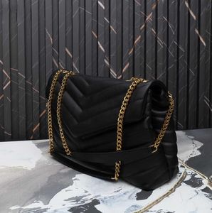 Original Högkvalitativ kvinnor Tote Fashion Designer Luxury Handväskor Purses Loulou Puffer Chain Bag Brand Classic Flip Matte Leather Fashion Partiage