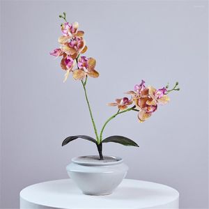 Decorative Flowers False White Green Pink Phalaenopsis Home Garden Decorate Artificial Plants Bonsai Magnolia