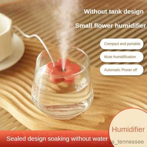 Humidifiers Portable USB Petal Shape Air Humidifier Mini Ultrasonic Aromatherapy Diffusers for Home Plants Purifier R230615