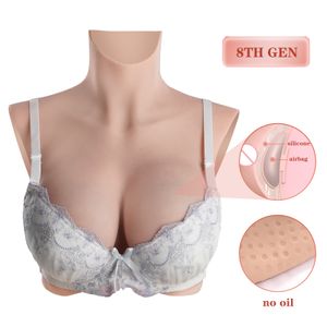 Forma del seno KUMIHO 8G Silicone realistico con Airbag No Oil Fake Chest Transgender Man Boobs per Crossdresser 230614