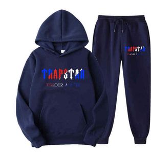 Trapstar Marca Trapstar Impresso Roupas Esportivas Camisetas Masculinas 16 Cores Quentes Conjunto de Duas Peças Moletom Com Capuz Solto Calças de Jogging Tidal Flow Design 997ess