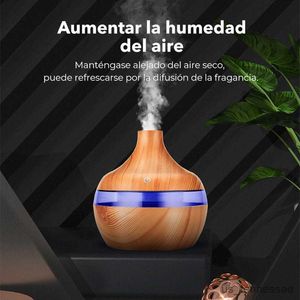 Humidifiers 300ML Air Humidifier Essential Aroma Diffuser Home Ultrasonic Wood Grain humidificadores USB Mist perfume umidificador R230615