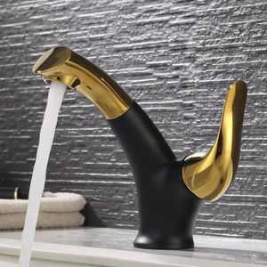 Bathroom Sink Faucets Design Brass Pull Out Faucet Black Gold Plated Single Handle Fashion Washbasin Basin Mixer Tap