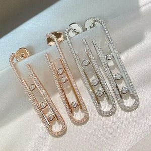 orecchini di design orecchino posteriore per donna diamante mobile placcato oro 18 carati T0P materiali avanzati regalo di gioielli di lusso di marca per la fidanzata 020