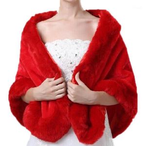 Sciarpe Involucro di pelliccia finta Involucri nuziali Inverno Faux Stola Cappotto Giacche da sera da donna Scialle da sposa Coprispalle Boleros13305809219O