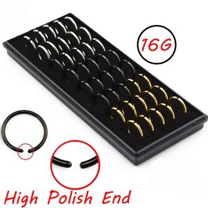 Labret Lip Piercing Jewelry tajam 40Pcs BOX 316L Staianless Steel Fake Nose Stud Septum Tragus Eyebrow Ring Body 230614