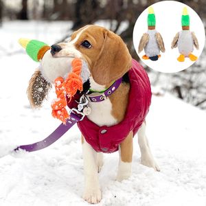 Plush Duck Shape Dog Dog Zabawki dla małych średnich psów Odporny na ugryzienie pupy pupy zabawki czyszczenie zębów labrador Produkty dla zwierząt