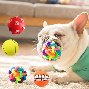 Çap 6cm Pet Squeaker Ball Toy Cat Puppy Dog Chew Toys Aksesuarları Küçük Köpekler İçin Aksesuarlar