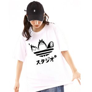 Damen T-Shirt Totoro Studio Ghibli Harajuku Kawaii T-Shirt Frauen Miyazaki Hayao T-Shirt Lustiges Cartoon-T-Shirt Niedliches Anime Unisex Übergroße Tops 230615