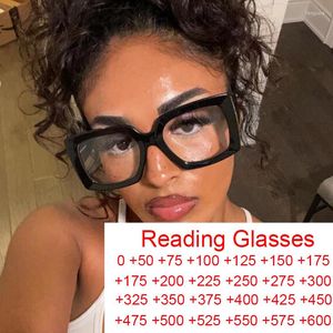 Sunglasses Oversized Black Square Reading Glasses Women Men Comfort Anti Blue Light Computer Eyewear Fashion Presbyopia Eyeglasses 1.5 2