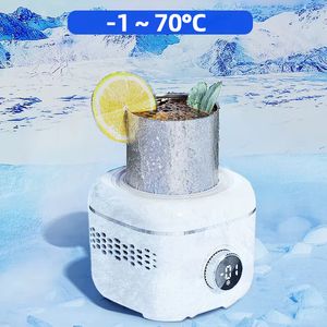 Baldes de Gelo E Resfriadores 2 em 1 Elétrico Resfriamento Aquecimento Copo Bebida Caneca de Café Aquecedor Refrigerador Smart Refrigerador Rápido Copo Resfriador Mini Copo Térmico 12V 230614