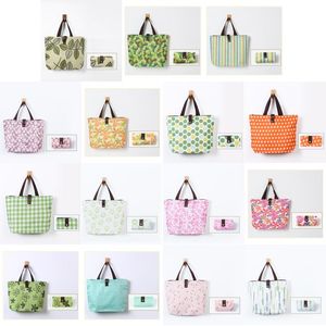 Storage Bags Green And Yellow Dots Blue Stripe Cat Flower Leaf Table Knife Light White Grid Orange Big Pink Cherry Flowers Leaves Po Otv4N