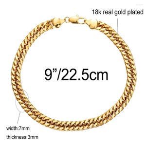 Anklets Wide 7mm Cuban Link Chain Gold Color Anklet Thick 9 10 11 Inches Ankle Bracelet For Women Men Waterproof