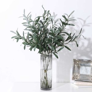 Dried Flowers Artificial Olive Fruit Tree Branches Leaves Fake Plant for Home Hotel Wedding Backdrop Decoration Christmas Arrangement