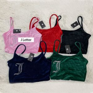 y2k 탑 벨벳 수 Juicy Cami Top Summer Camisole Crop Sporty Top을위한 여성을위한 탑