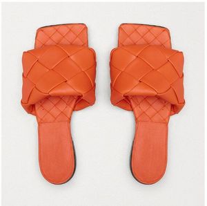 Ploid colorate pantofole per tessitura per donne alla moda in pelle bassa cuoio estate sandali d sandali d