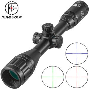 FIRE WOLF 3-9X40 AOL Mil Dot iluminado Retículo Mira Mira Compacta Riflescope Torretas Traváveis Óptica Tática Alcance de Distância