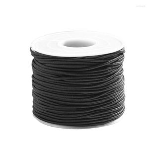 Sacchetti per gioielli 1,5 mm Linea in pelle Corda cerata Filo di cotone Corda per collana Corda per realizzare forniture per braccialetti fai-da-te Nero