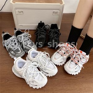 2023 Track 3.0 Unisex Casual Sneakers - Leather & Nylon, White/Black Platform Shoes Sizes 36-45