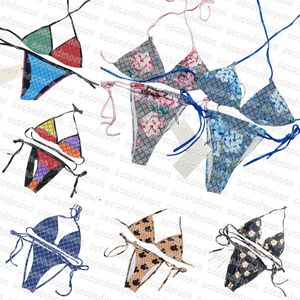 Buchstaben gedruckt Bademode Frauen Designer Bikinis Set Sexy Neckholder Badeanzug Sommer Beachwear Frau Badeanzug