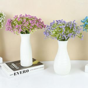 Flores decorativas 12 pçs/buquê Artificial Babysbreath Flower Plástico Gypsophila Plantas Falsas Arranjo para Casa Casamento Festa de Natal