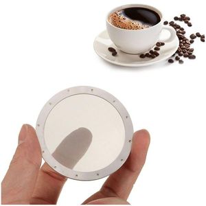 Ferramentas de chá de café Sólido Aço Inoxidável Reutilizável Malha Lavável Filtro Sn Para Filtros Aeropress Maker Za2382 Drop Delivery Home Gard Dhf1S