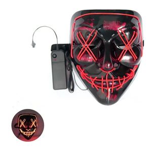 Led Horror Mask Halloween Party Masquerade Light Glow In The Dark Máscaras Assustadoras Mascarador Brilhante C63