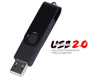 2 in 1 TYPE-C for Mobile Phone USB Flash Drive 64GB Rotatable Black Memory Stick 32GB Pen Drive 16GB Pendrive 8GB U Disk