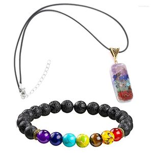 Collana Orecchini Set 2 Pezzi Pietra Naturale Yoga Terapia Energetica Bracciale Intrecciato Guarigione Amuleto Regalo Per Donna Uomo Abbigliamento Quotidiano Gioielleria Di Moda