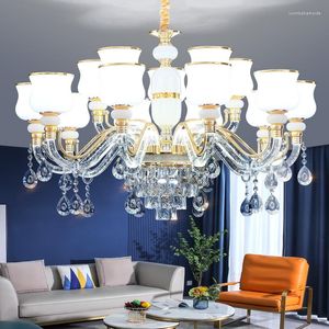 Chandeliers Crystal Chandelier Living Room Lamp European Style Luxury Atmosphere Villa Hall Main Light 2023 Dining Lamps