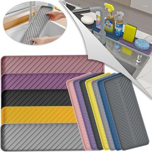 Table Mats Kitchen Sink Splash Drain Pad Silicone Faucet Mat Tray Sponge Holder Catcher Countertop Protector