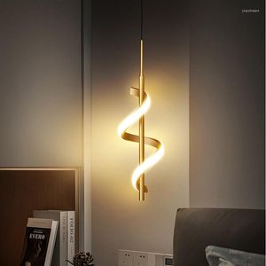 Lampade a sospensione Modern Nordic LED Oro/Nero Luce per interni Apparecchio di illuminazione creativa Decorativo per la casa Lampada a sospensione da comodino
